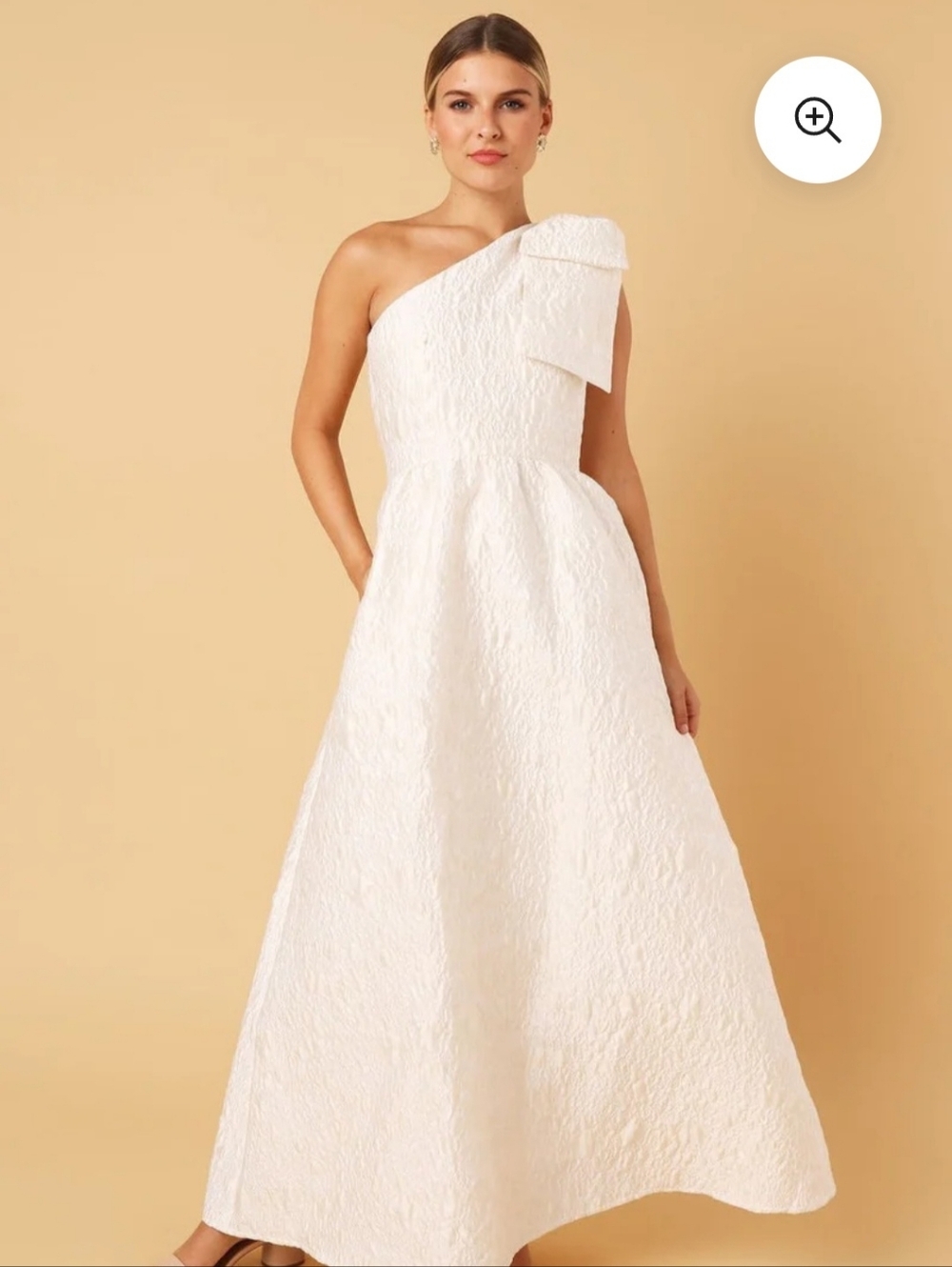 Abbey Glass Caroline Gown White Bubble Jacquard